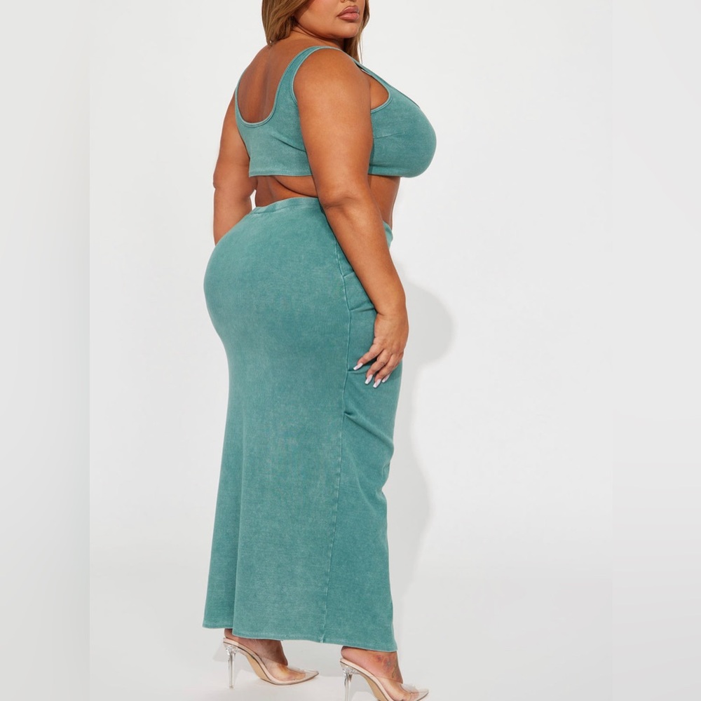 Skai Ribbed Skirt Set - Jade - Picture 4 of 5